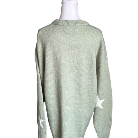 Emma's Expressions Light Green Stars Sweater Size L NWT - Picture 7 of 17